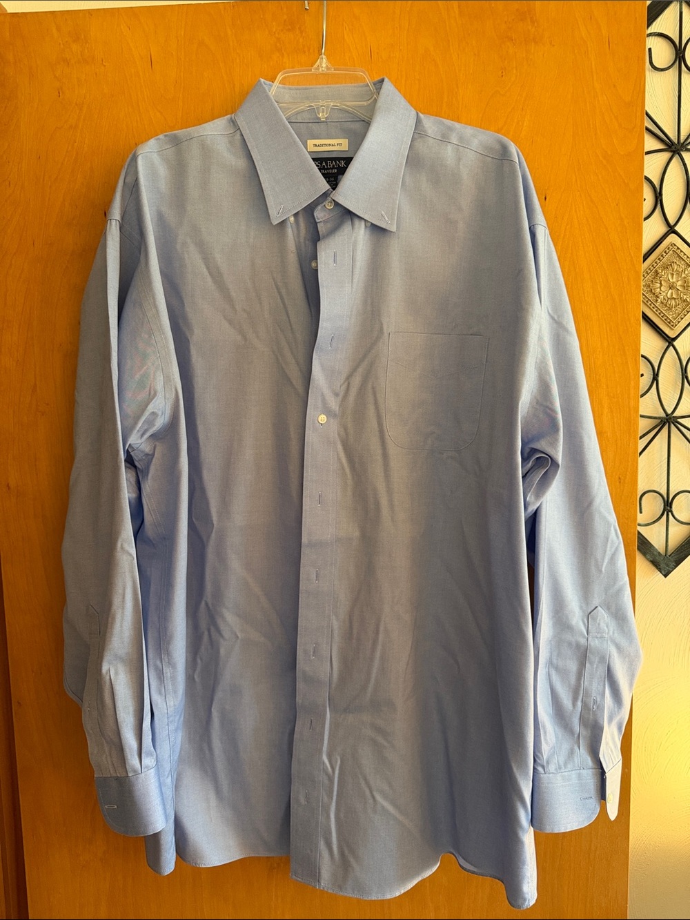 Jos. A. Bank traveler mens blue dress shirt
